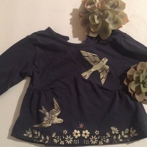 Baby girls long sleeve bird top